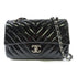 CHANEL CC SHW Classic 25 Chain Shoulder Bag Patent Leather Black