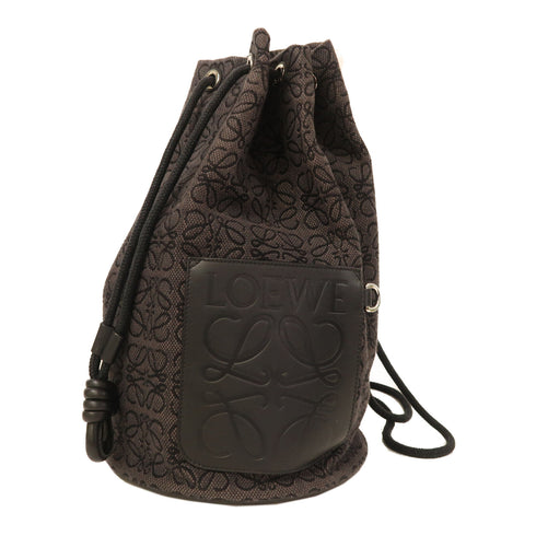 LOEWE SHW Bolso Balloon Backpack Rucksack Canvas Black