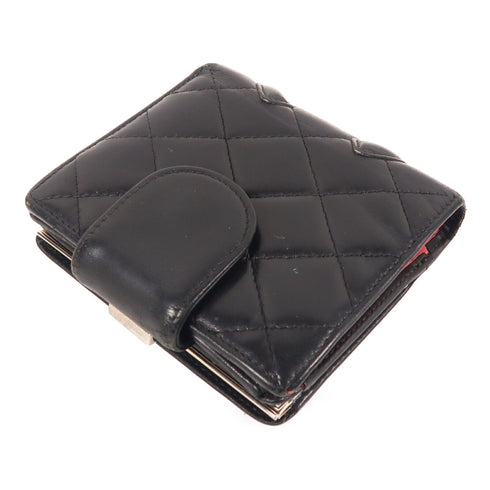 CHANEL CC SHW Cambonline Wallet Lambskin Leather Black