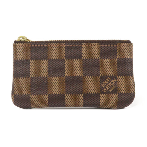 LOUIS VUITTON LV GHW Key Pouch Coin Case Purse N62658 Damier Ebene Brown