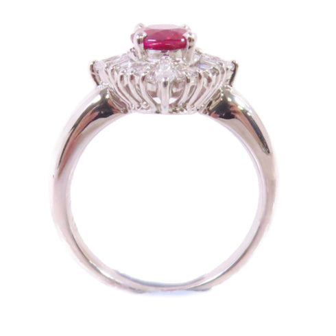 FINE JEWELRY 1.10ct Ruby 0.38ct Diamond Ring US#5.75 PT900 Platinum