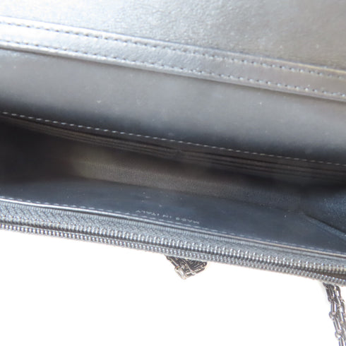 CHANEL Herringbone CC 2.55 WOC Wallet On Chain Shoulder Bag Calfskin Black