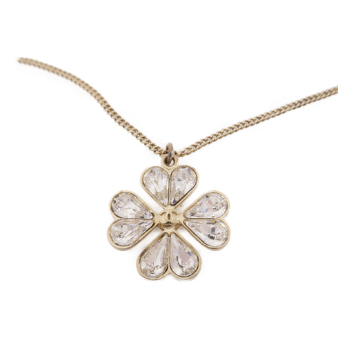 CHANEL CC Necklace Accessories Metal PVC Gold Transparent