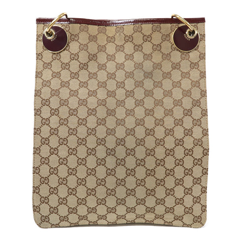 GUCCI GG GHW Shoulder Bag Canvas Brown v1