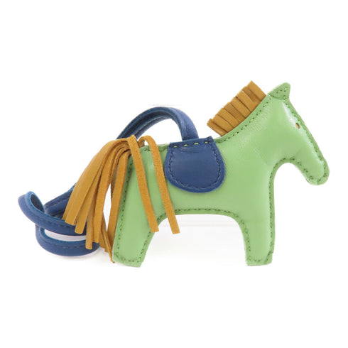 HERMES Rodeo PM Charm Veau Swift Leather Vert Criquet Green Blue Brown