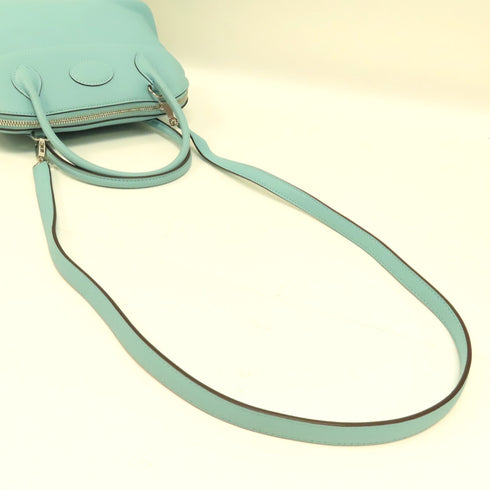 HERMES PHW Bolide 27 2Way Shoulder Bag Handbag Veau Swift Leather Bleu Atoll...