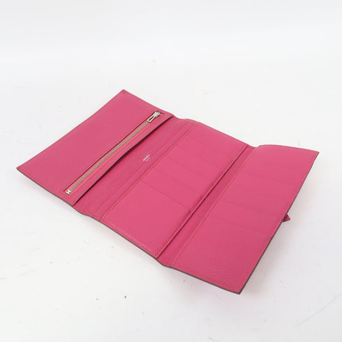 HERMES PHW Bearn Long Wallet Chevre Leather Pink