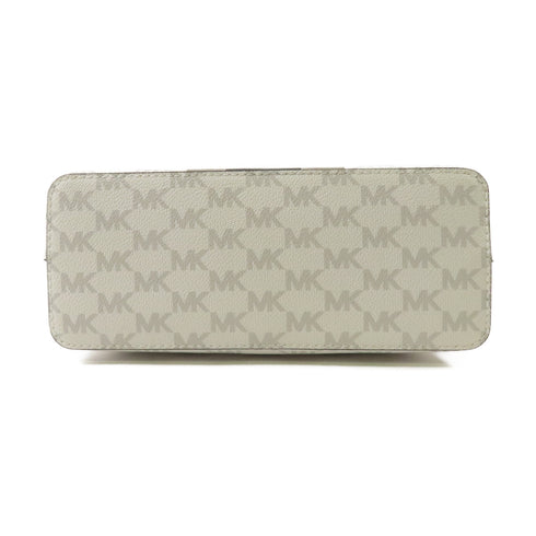 Michael Kors SHW Chain Shoulder Bag 38TOCIJC3V PVC Coated Canvas White