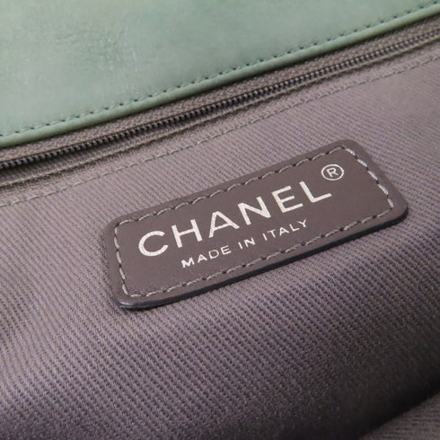 CHANEL CC SHW Chain Shoulder Bag Calfskin Leather Green