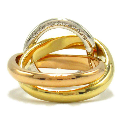CARTIER Trinity Diamond Ring 18K Yellow White Pink Gold Cartier#53 US#6.5