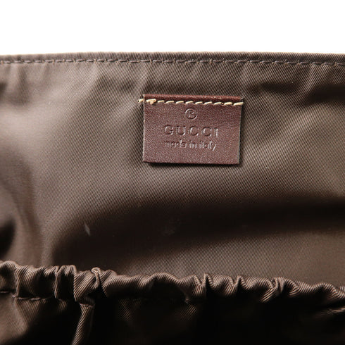 GUCCI GG GHW Shoulder Bag 211131 PVC Coated Canvas Brown