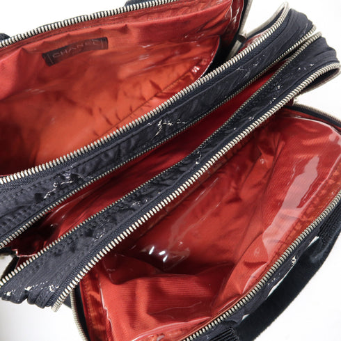 CHANEL CC Travel Line Hand Bag Nylon Black