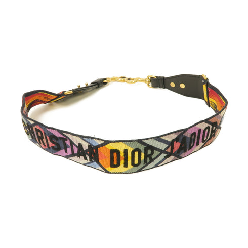 Christian Dior CD GHW Shoulder Strap Canvas Black/Multicolor