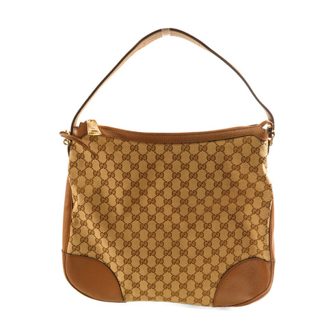 GUCCI GG GHW Bree Mico Hobo Shoulder Bag Canvas 449244 Brown v1