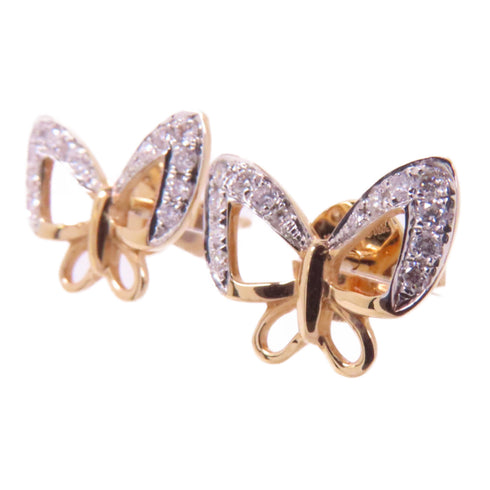 Fine Jewelry 0.18ct Diamond Earrings 18K Pink Gold