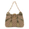 GUCCI GG GHW Chain Shoulder Bag Canvas Brown