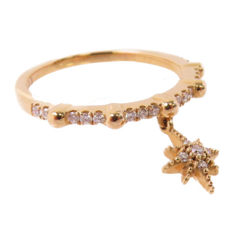 Fine Jewelry 0.12ct Diamond Ring US#5 14K Rose Gold