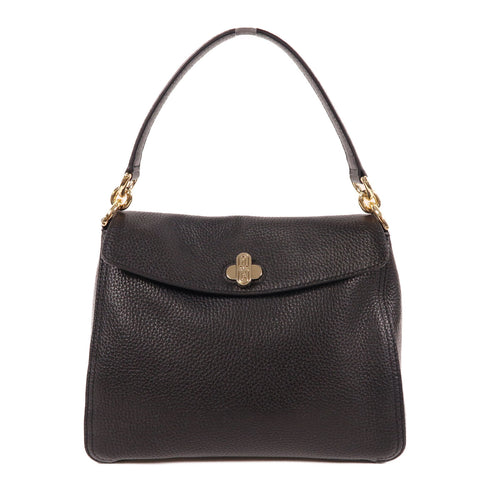 Furla GHW Handbag WB00894 Calfskin Leather Black