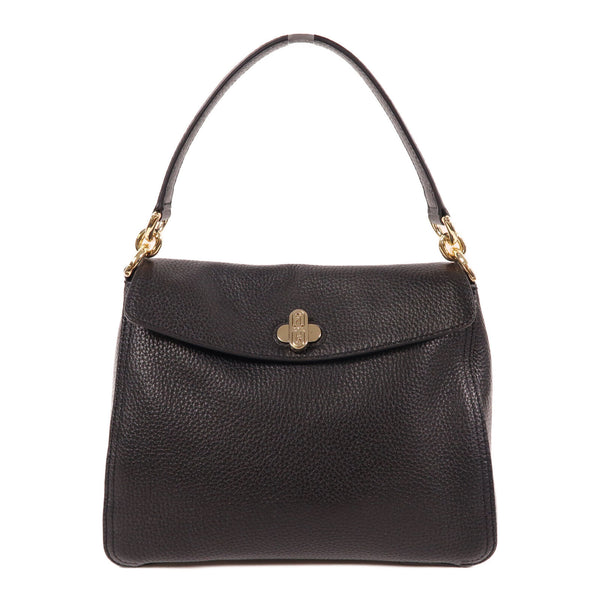 Furla GHW Handbag WB00894 Calfskin Leather Black