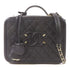 CHANEL CC GHW Filigree Vanity Case 2 Way Shoulder Handbag Calfskin Leather Black