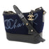 CHANEL CC Gabrielle Chain Shoulder Bag Calfskin Leather/Canvas Navy/Black