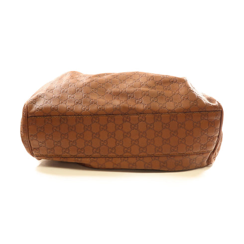 GUCCI GG GHW Shoulder Bag Calfskin Leather 211943 Brown