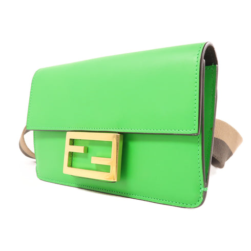 FENDI GHW Baguette Mini Shoulder Bag 8BS039 Leather