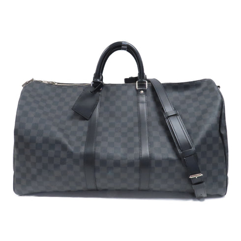 LOUIS VUITTON LV SHW Keepall 55 Boston Travel Bag N41413 Damier Graphite Gray
