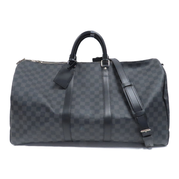 LOUIS VUITTON LV SHW Keepall 55 Boston Travel Bag N41413 Damier Graphite Gray