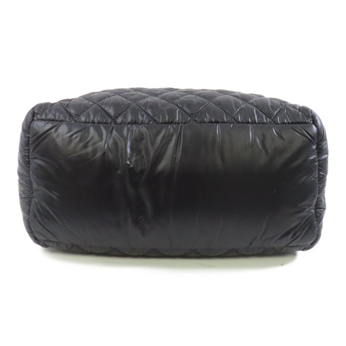 CHANEL Quilted CC SHW Co Co Cocoon Handbag Nylon Black