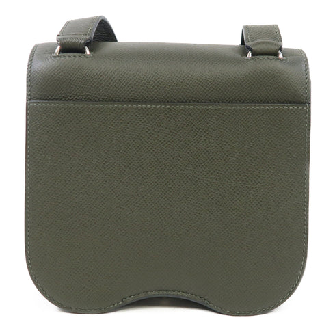 HERMES PHW Della Cavalleria Mini Shoulder Bag Epsom Leather Vert De Gris