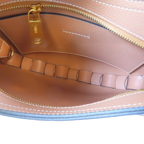 Chloe GHW Shoulder Crossbody Bag Calfskin Leather Beige Peach