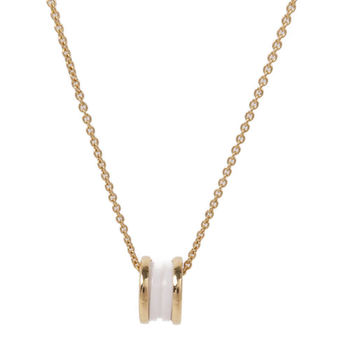 BVLGARI B-Zero1 Necklace 18K Yellow Gold Ceramic Gold/White