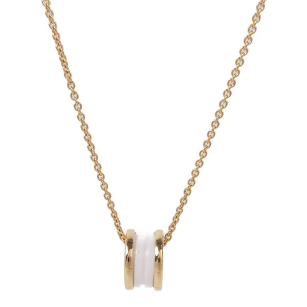 BVLGARI B-Zero1 Necklace 18K Yellow Gold Ceramic Gold/White