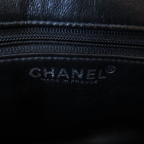 CHANEL Quilted CC SHW Tote Bag Shoulder Bag Caviar Leather Black