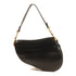 CHRISTIAN DIOR CD GHW Saddle Shoulder Bag Calfskin Leather Black