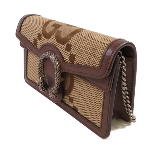 GUCCI GHW GG Supreme Diongsus Chain Shoulder Bag Ccanvas 476432 Brown