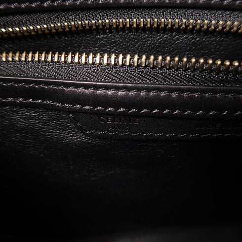 CELINE Micro Luggage Hand Bag Calfskin Leather/Suede Leather Black/Blue/Khaki