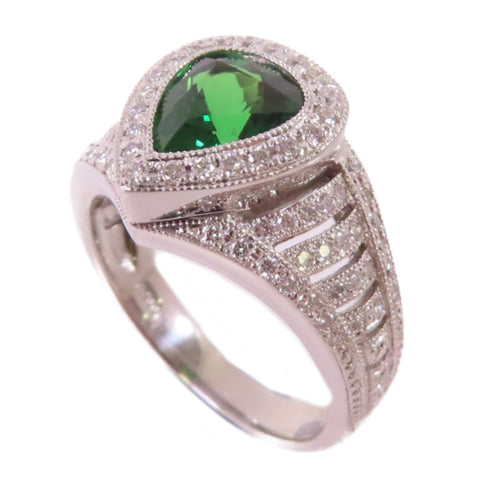 FINE JEWELRY 1.75ct Garnet 0.41ct Diamond Ring US#7.5 PT900 Platinum