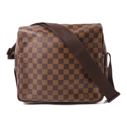 LOUIS VUITTON LV GHW Naviglio Shoulder Messenger Bag N45255 Damier Brown v6
