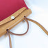HERMES PHW Herbag PM 2 Way Shoulder Bag Canvas Leather Rouge Grenat Red Brown