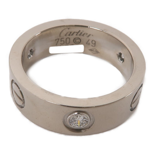 CARTIER Love Ring Half Diamond Ring 18K White Gold Cartier#49 US#5 B4032549