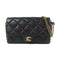 CHANEL Quilted CC GHW 19 Chain Shoulder Bag Lambskin Leather Black