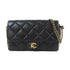 CHANEL Quilted CC GHW 19 Chain Shoulder Bag Lambskin Leather Black