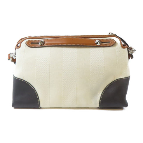 FENDI SHW By The Way 2 Way Shoulder Handbag 8BL146 Canvas Beige Brown Black