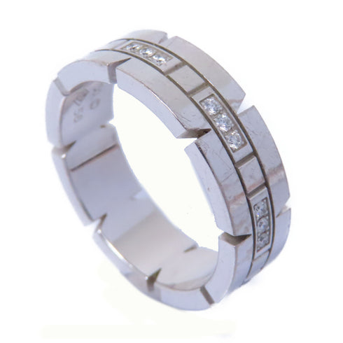 CARTIER Diamond Ring 18K White Gold Cartier#56 US#7.5