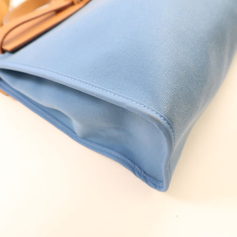 HERMES PHW Herbag PM 2 Way Bag Canvas/Leather J7 Bleu Lin