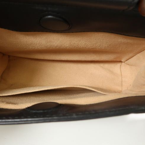 GUCCI GG GHW 2 Way Shoulder Handbag 470271 Calfskin Leather Black