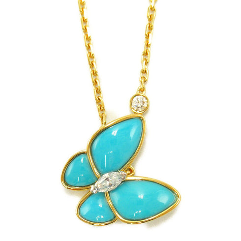 Van Cleef & Arpels De Papillon Necklace pendant K18YG Diamond Turquoise used