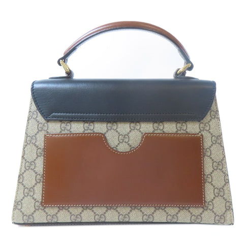 GUCCI GG GHW Crossbody Bag 2 Way Bag 453188 Coated Canvas/Leather Brown/Black